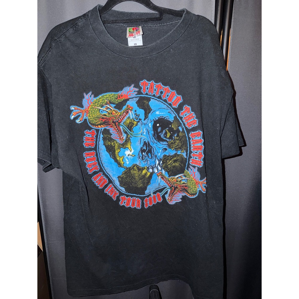 Vintage Tattoo the Earth 2000 Tour Shirt XL Slipknot Slayer Metal Band Tee Y2K